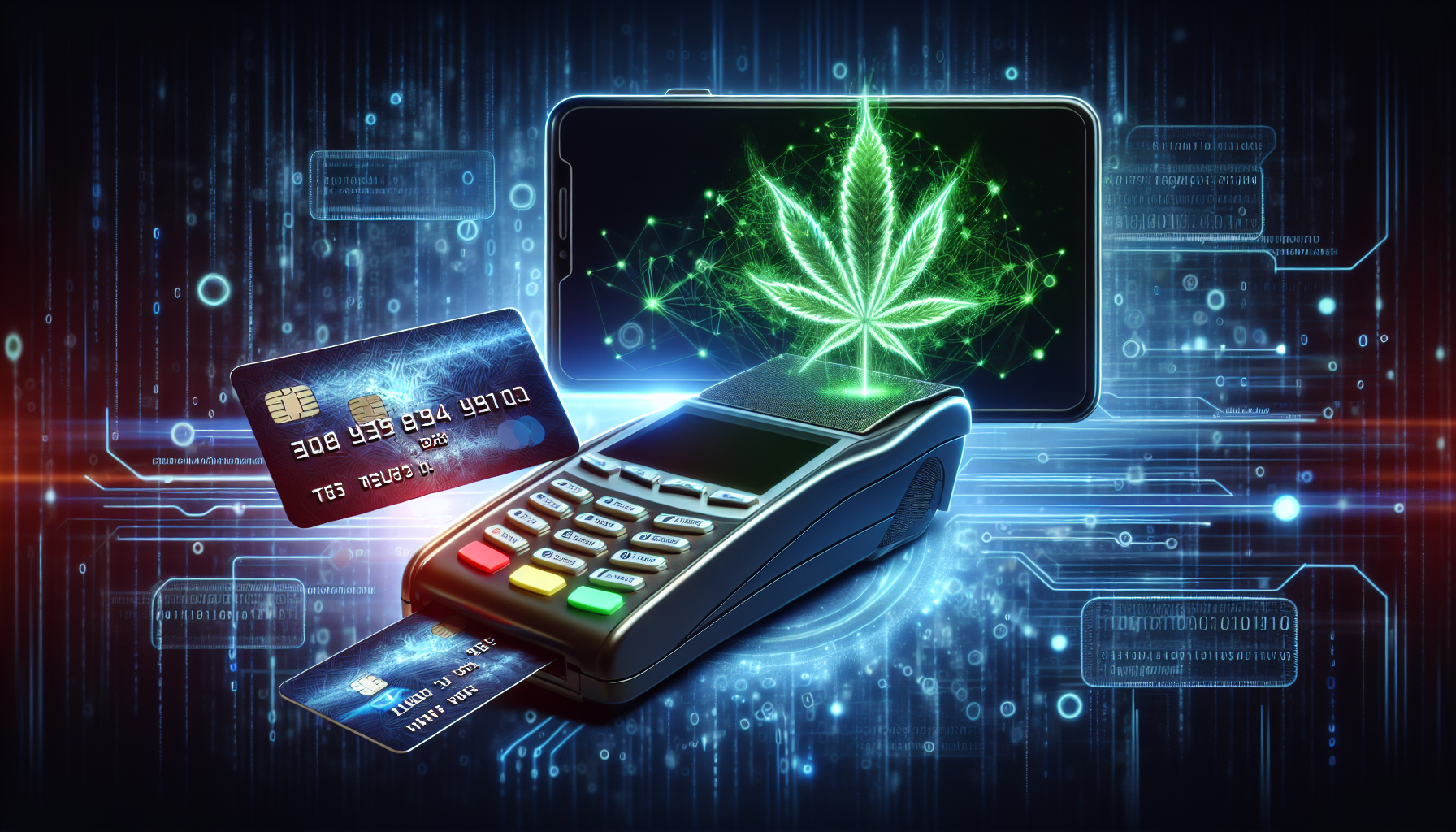 Illustration of cannabis payment processing