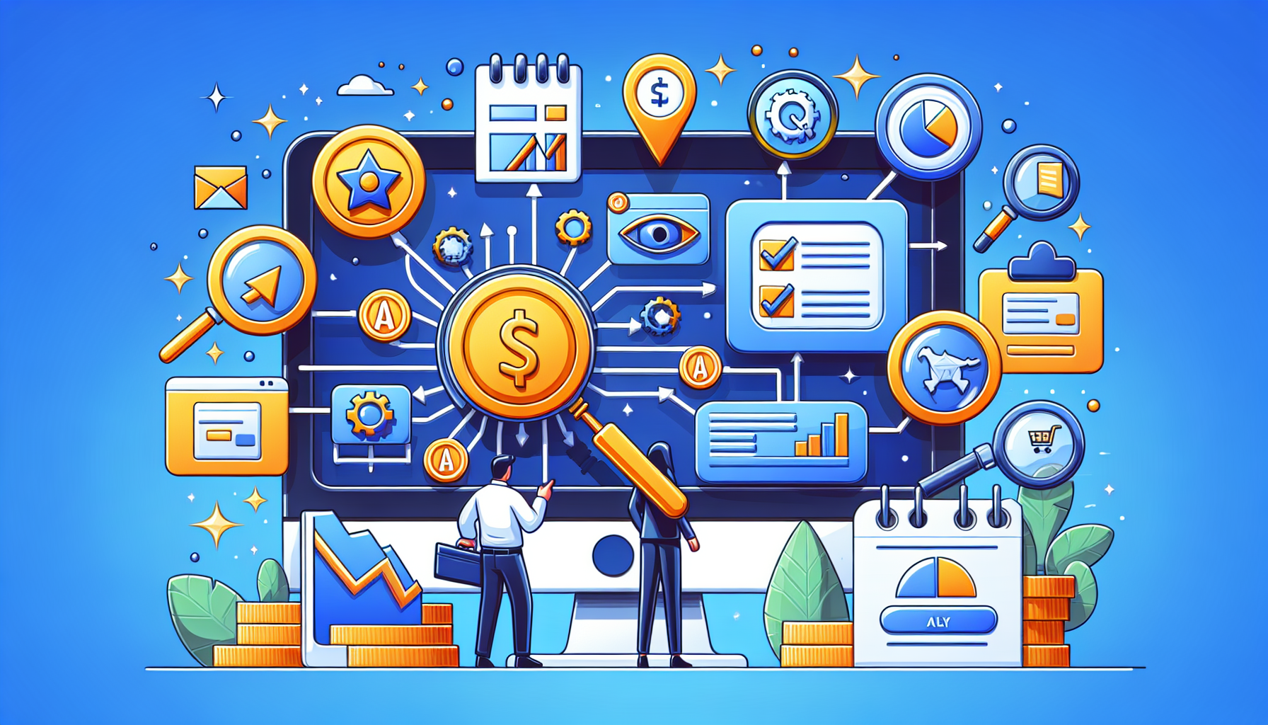 An illustration showing the selection process for affiliate programs.