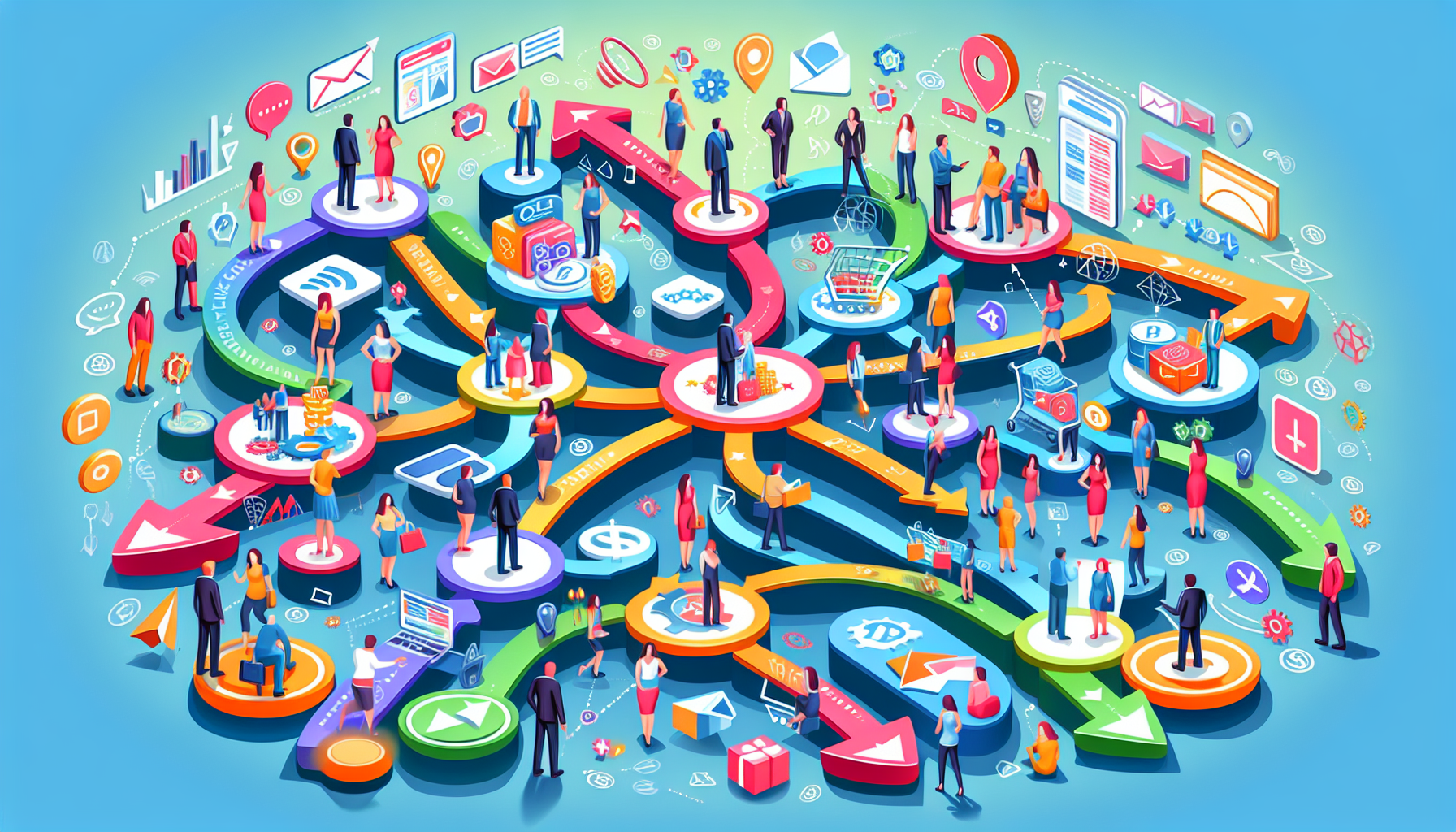 A visual representation of the key components of affiliate marketing, including affiliates, merchants, and consumers.